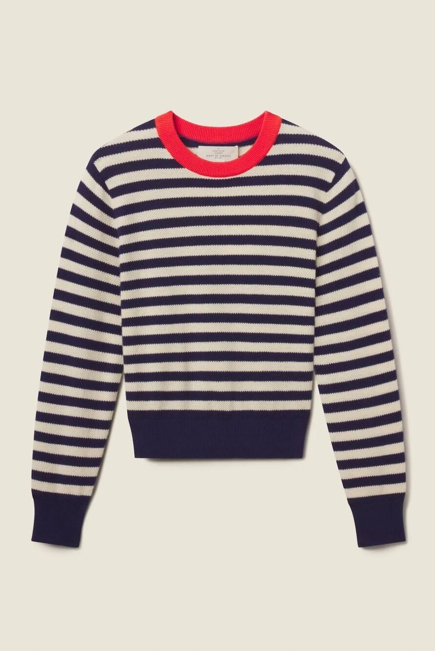 Trovata Birds of Paradis Cashmere Stripe Sweater XS